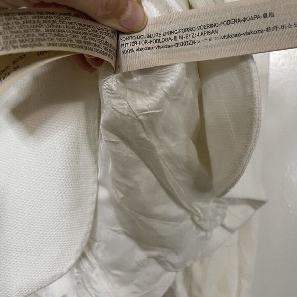 Massimo Dutti white ivory tweed knit lightweight blazer jacket size US 2 - Picture 8 of 8